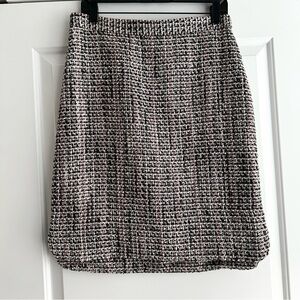 Ann Taylor Black, White and Pink Tweed Skirt